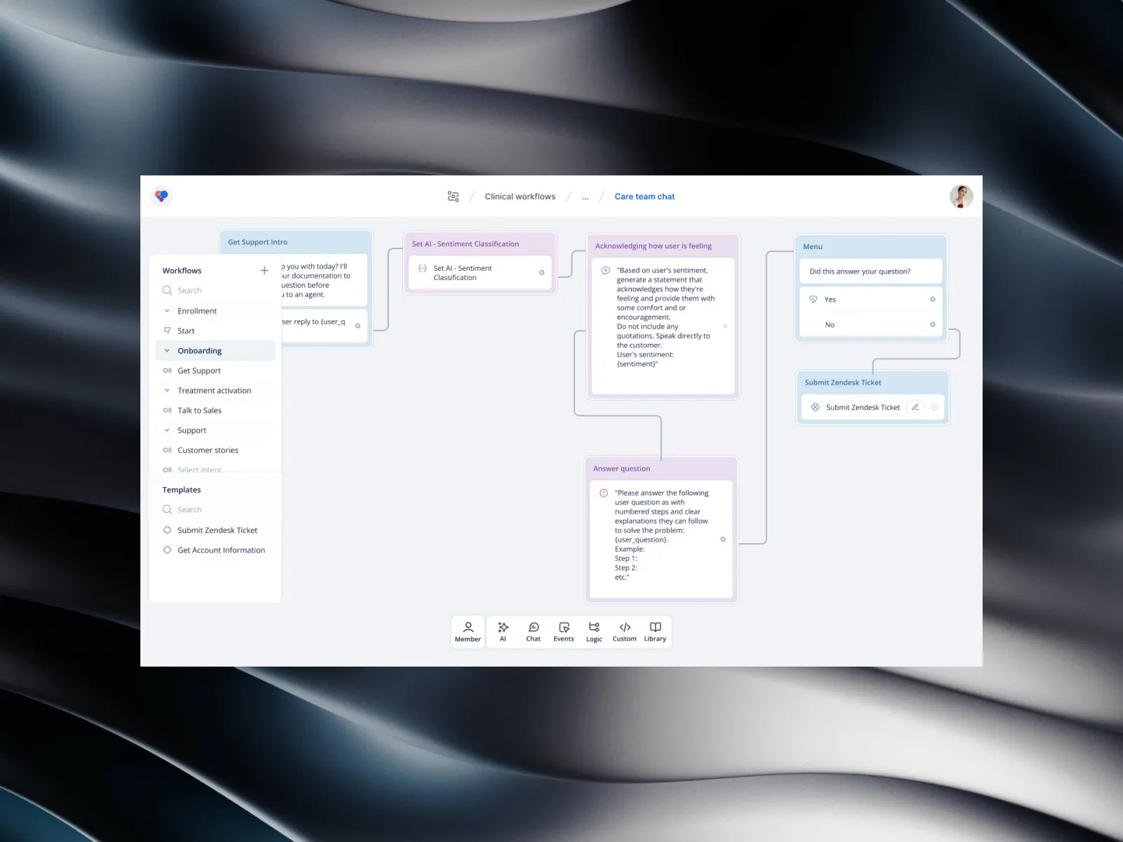 AI patient profile dashboard, screen 7