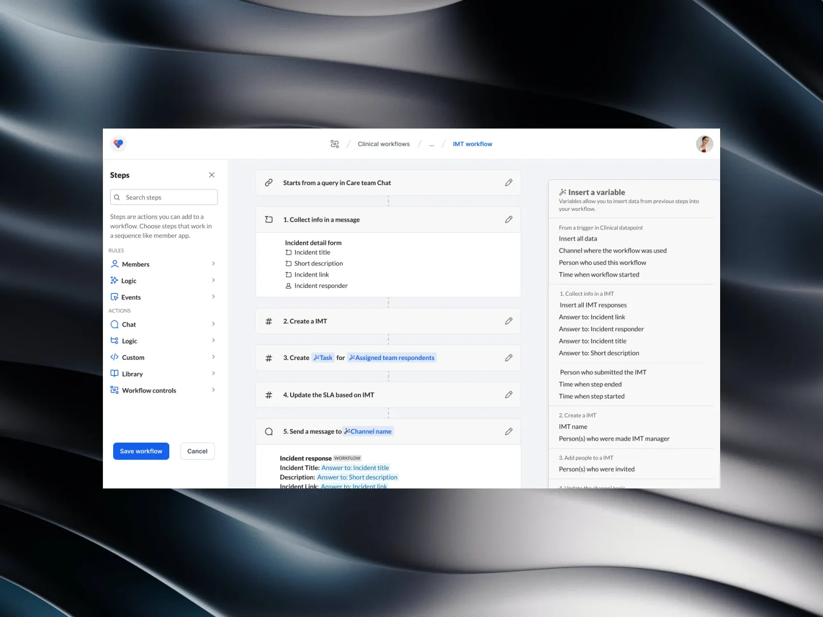 AI patient profile dashboard, screen 9