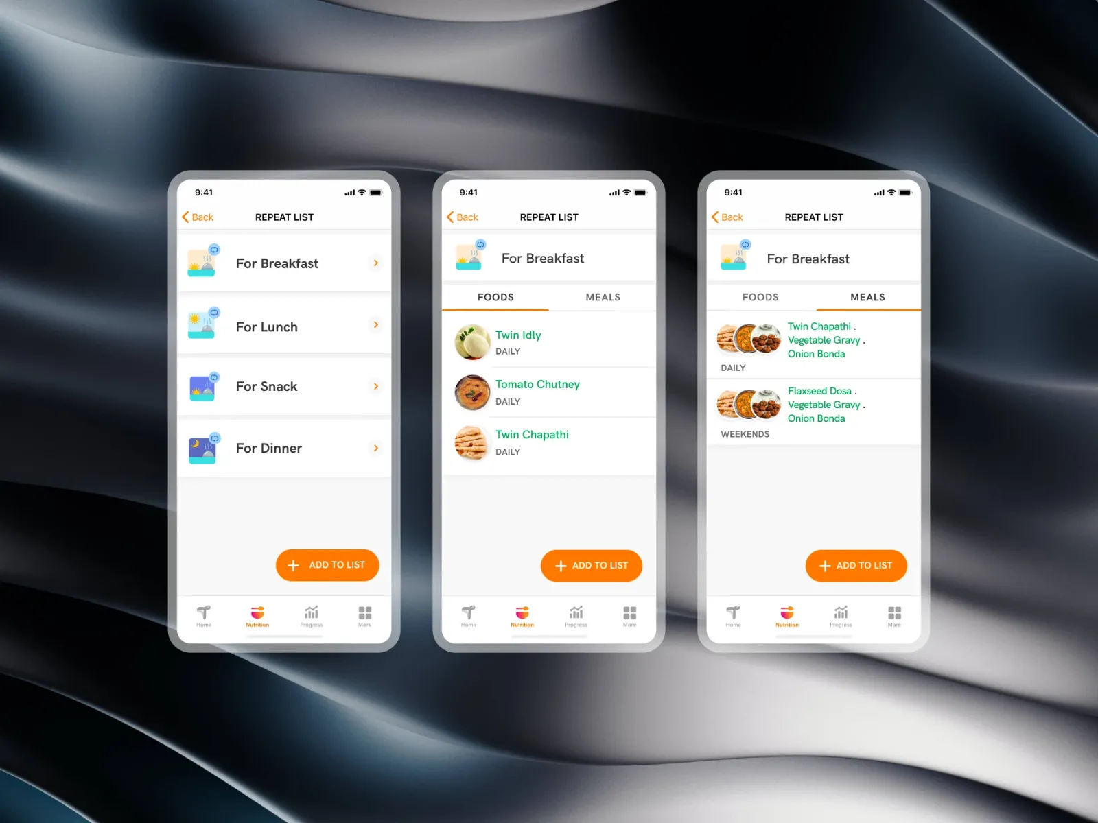 Mobile Nutrition flows, screen 14