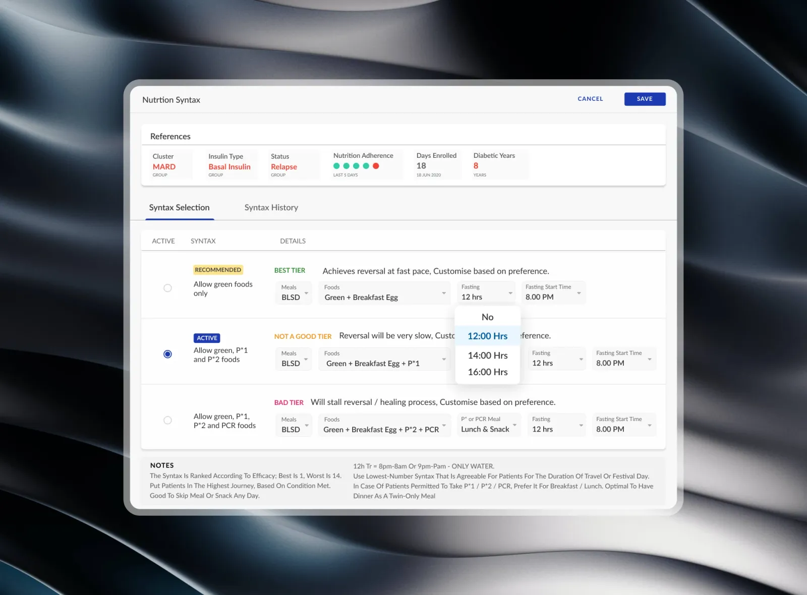 Nutritionist Webapp, screen 10
