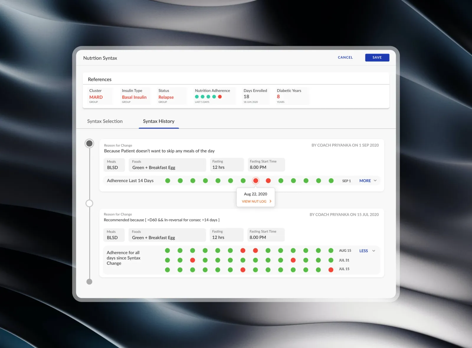 Nutritionist Webapp, screen 11
