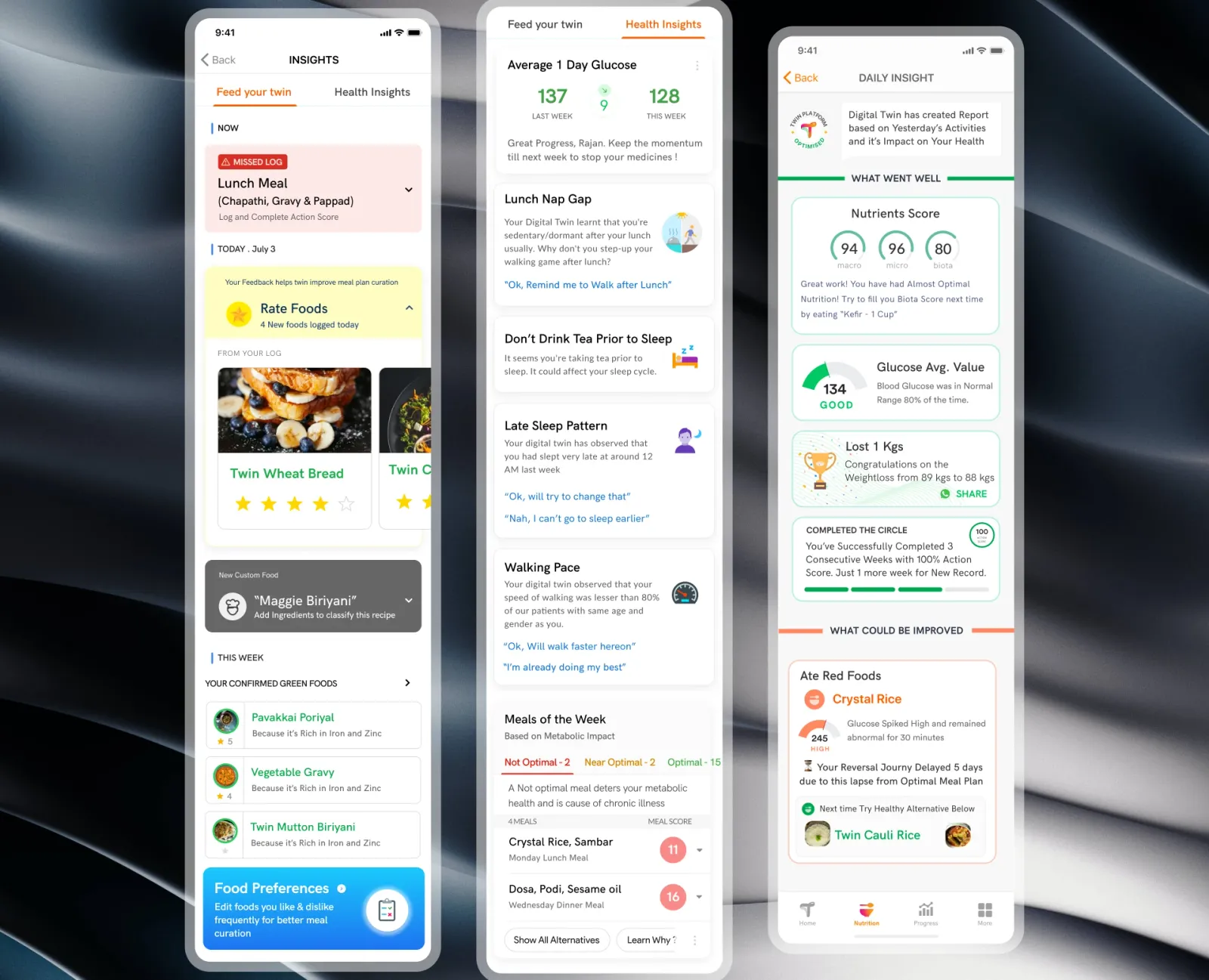 Sensor data overview, screen 8