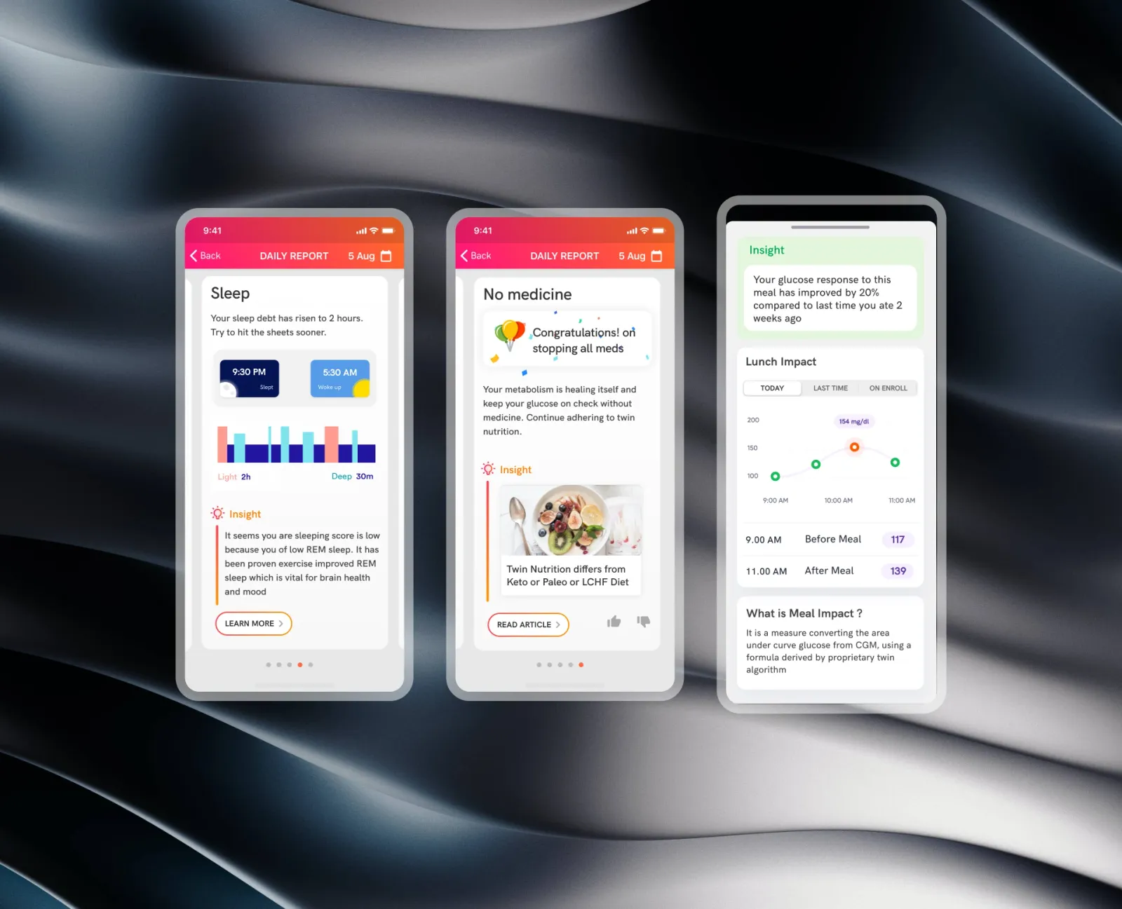 Sensor data overview, screen 6